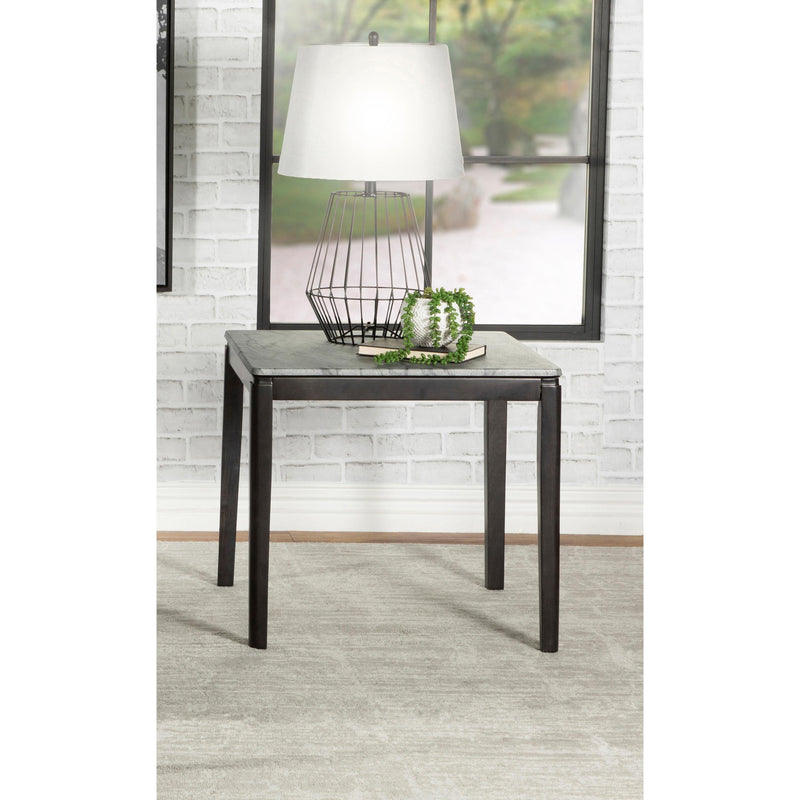  Coaster Furniture Mozzi 753517 Square Faux Marble Side End Table - Grey and Black IMAGE 5
