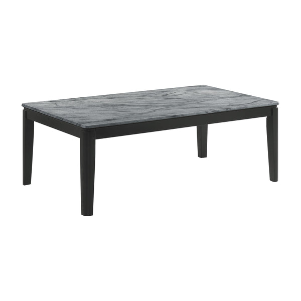  Coaster Furniture Mozzi 753518 Rectangular Faux Marble Coffee Table - Grey and Black IMAGE 1
