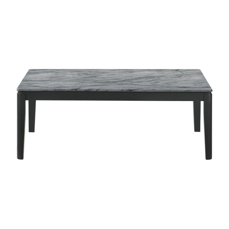  Coaster Furniture Mozzi 753518 Rectangular Faux Marble Coffee Table - Grey and Black IMAGE 3