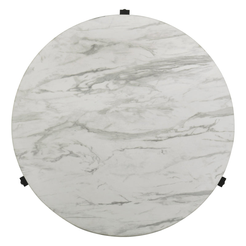  Coaster Furniture Tandi 753537 Round Faux Marble Side End Table - White and Black IMAGE 4