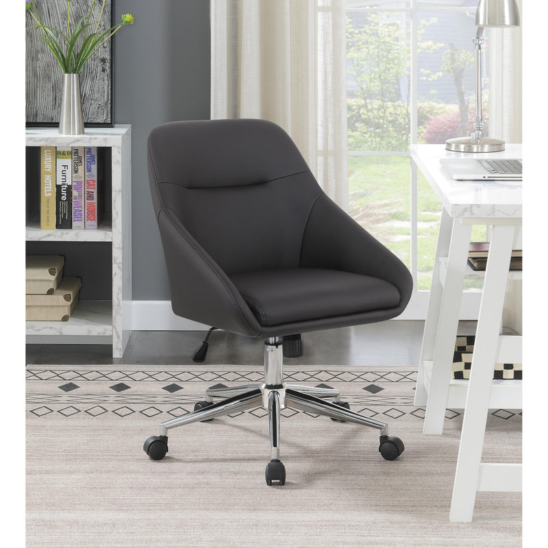  Coaster Furniture Jackman 801426 Upholstered Adjustable Home Office Desk Chair - Brown IMAGE 2