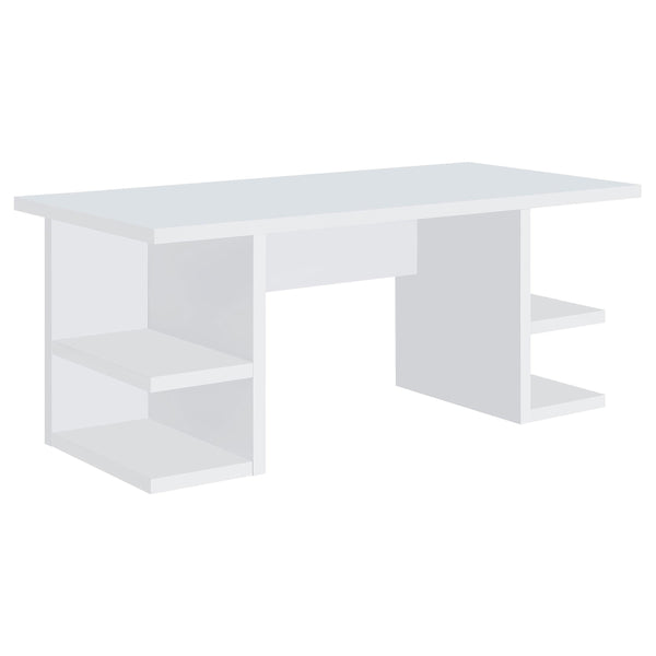  Coaster Furniture Alice 801455 71-inch 4-shelf Engineered Wood Writing Desk - White IMAGE 1