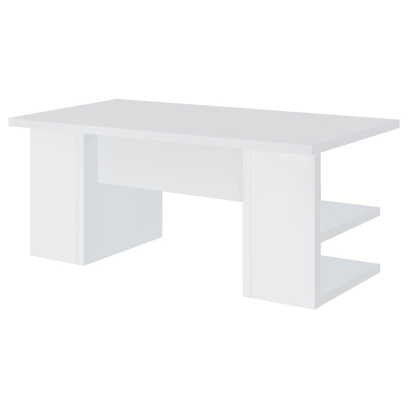  Coaster Furniture Alice 801455 71-inch 4-shelf Engineered Wood Writing Desk - White IMAGE 6