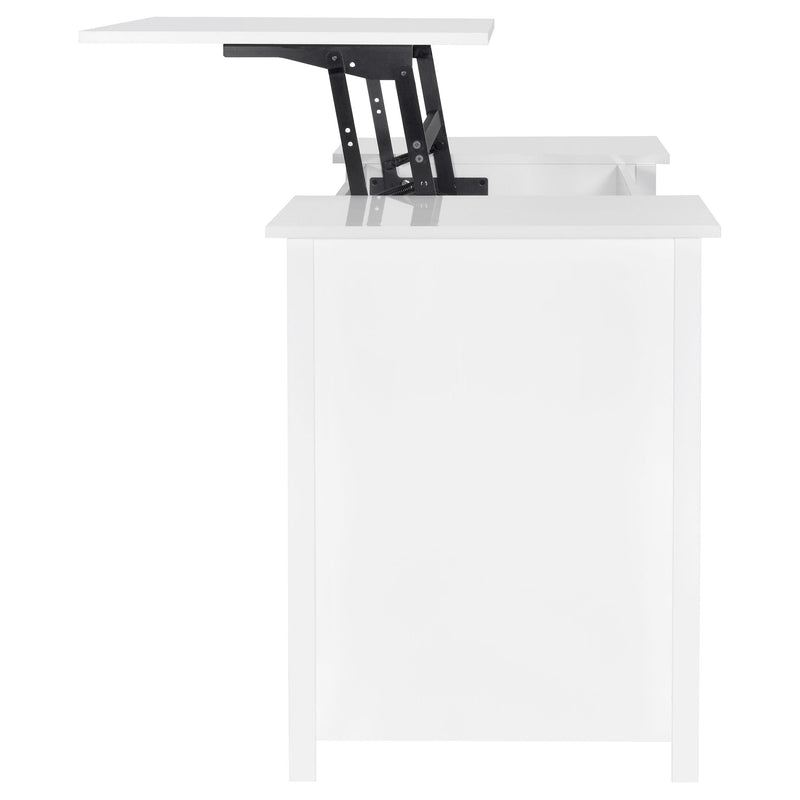  Coaster Furniture Dylan 801573 60-inch 4-Drawer Lift Top Office Desk - White High Gloss IMAGE 5