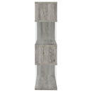  Coaster Furniture Emelle 802340 63-inch 4-shelf Glass Panel Bookshelf - Grey Driftwood IMAGE 10