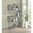  Coaster Furniture Emelle 802340 63-inch 4-shelf Glass Panel Bookshelf - Grey Driftwood IMAGE 7