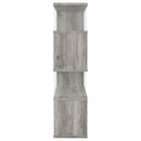  Coaster Furniture Emelle 802340 63-inch 4-shelf Glass Panel Bookshelf - Grey Driftwood IMAGE 9