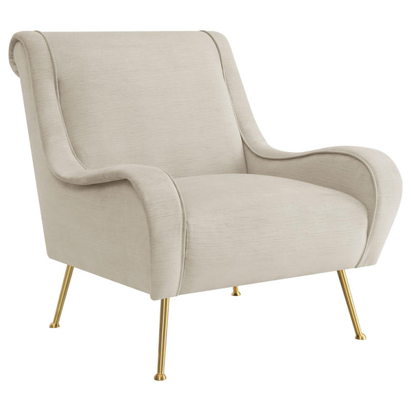 Coaster Furniture Ricci 903043 Upholstered Saddle Arm Accent Chair - Stone IMAGE 1