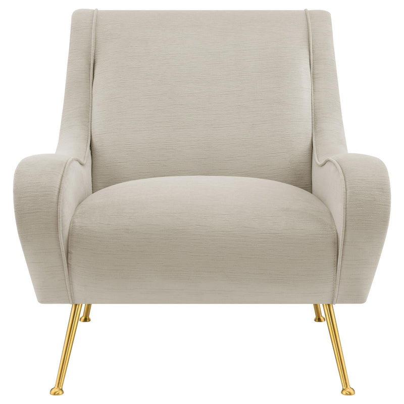  Coaster Furniture Ricci 903043 Upholstered Saddle Arm Accent Chair - Stone IMAGE 3