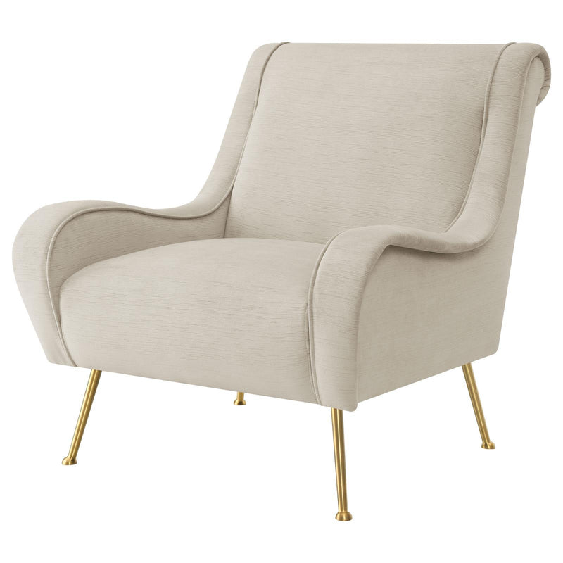  Coaster Furniture Ricci 903043 Upholstered Saddle Arm Accent Chair - Stone IMAGE 4