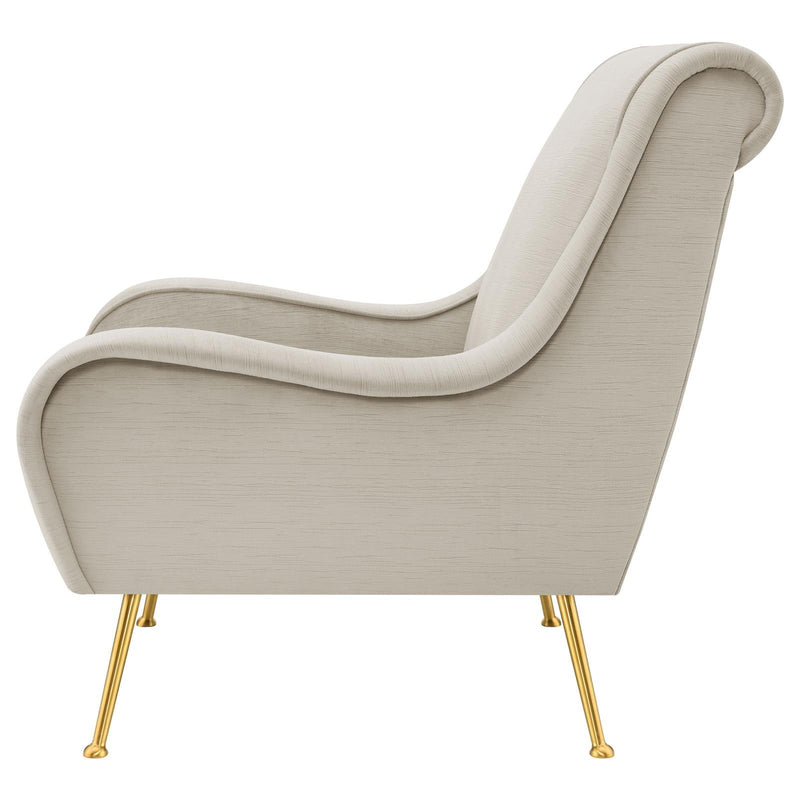  Coaster Furniture Ricci 903043 Upholstered Saddle Arm Accent Chair - Stone IMAGE 5