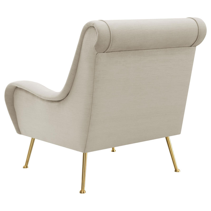  Coaster Furniture Ricci 903043 Upholstered Saddle Arm Accent Chair - Stone IMAGE 6