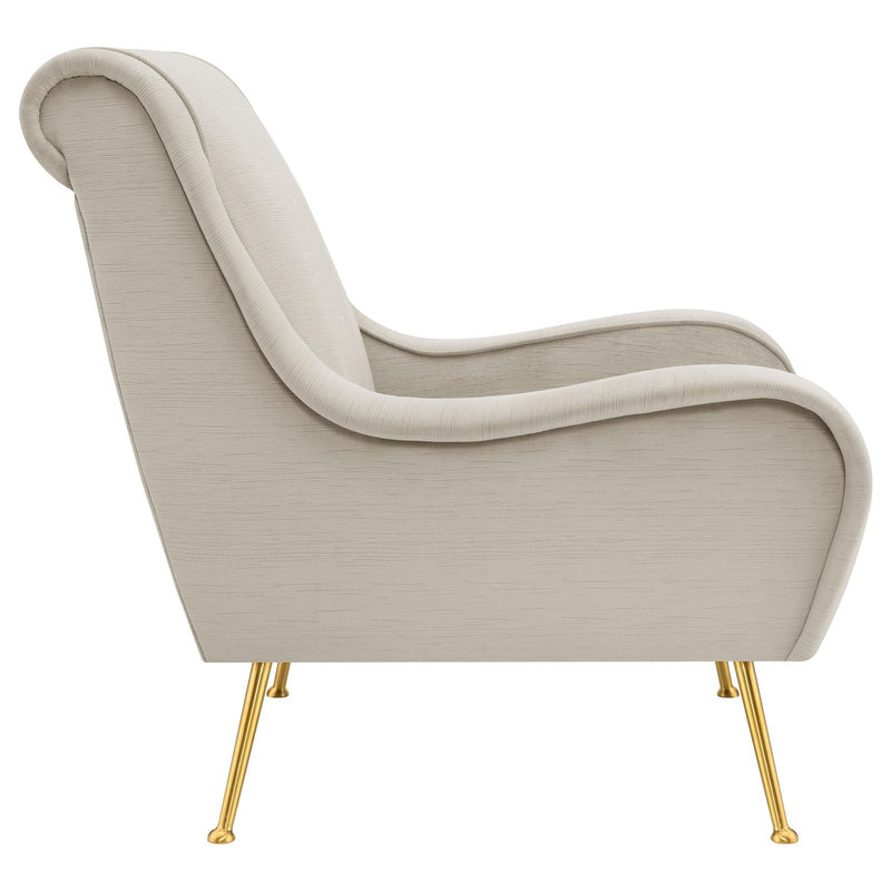  Coaster Furniture Ricci 903043 Upholstered Saddle Arm Accent Chair - Stone IMAGE 8