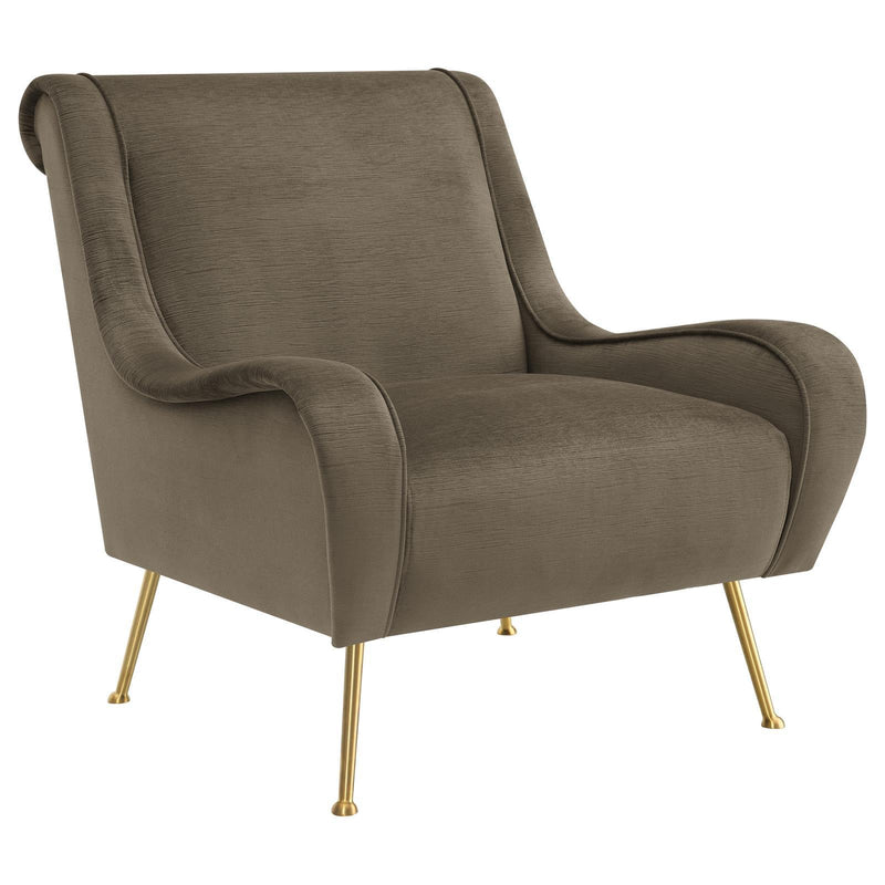  Coaster Furniture Ricci 903044 Upholstered Saddle Arm Accent Chair - Truffle IMAGE 1