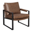  Coaster Furniture Rosalind 904112 Upholstered Track Arm Accent Chair - Brown IMAGE 1
