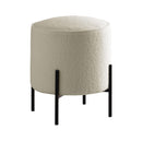  Coaster Furniture Basye 905495 Round Upholstered Ottoman - Ivory IMAGE 1