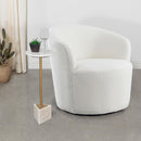  Coaster Furniture Joyce 905633 Upholstered Barrel Back Swivel Chair - White IMAGE 2