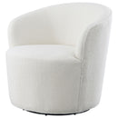  Coaster Furniture Joyce 905633 Upholstered Barrel Back Swivel Chair - White IMAGE 4