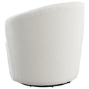  Coaster Furniture Joyce 905633 Upholstered Barrel Back Swivel Chair - White IMAGE 6