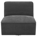  Coaster Furniture Cobie 905713 Upholstered Armless Swivel Chair - Dark Charcoal IMAGE 3