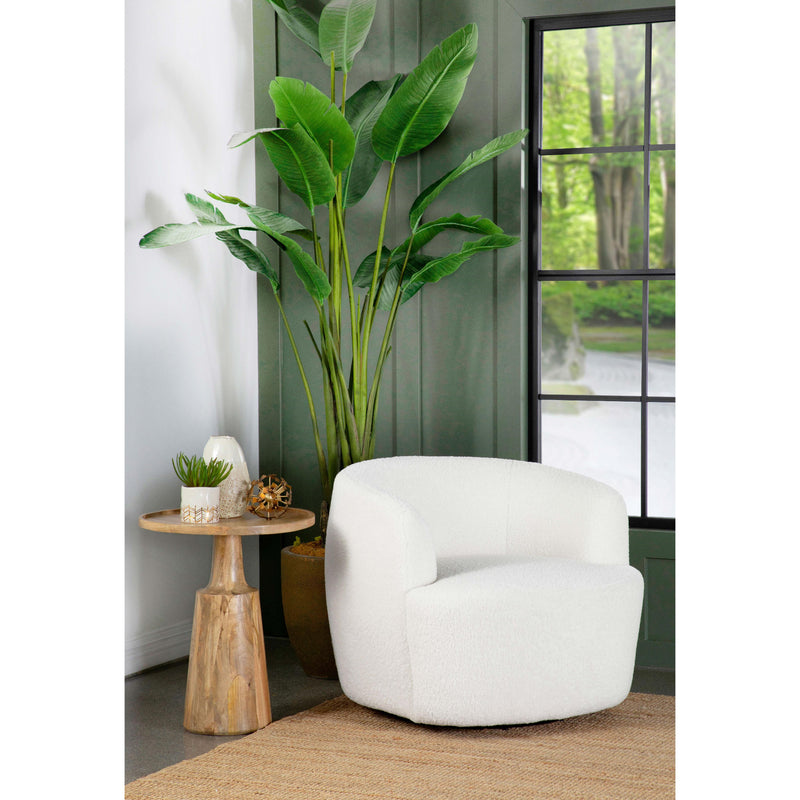  Coaster Furniture Hudson 905726 Faux Sheepskin Upholstered Swivel Chair - Natural IMAGE 9