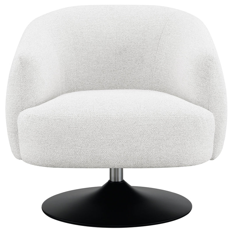  Coaster Furniture Dave 905739 Upholstered Barrel Back Swivel Club Chair - Beige IMAGE 2
