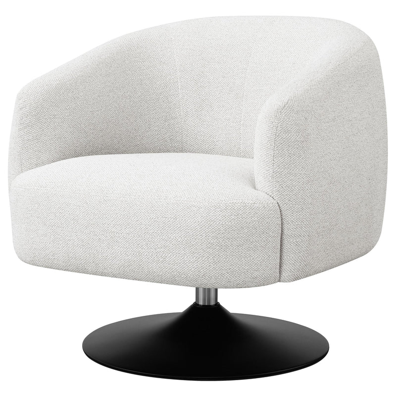  Coaster Furniture Dave 905739 Upholstered Barrel Back Swivel Club Chair - Beige IMAGE 3