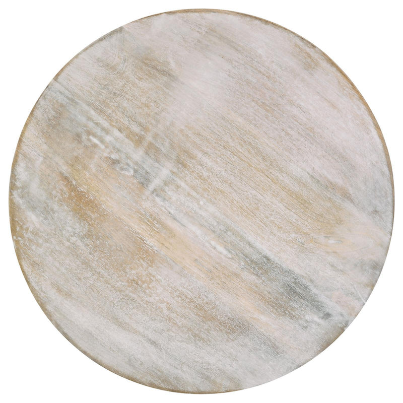  Coaster Furniture Dianella 915107 Round Pedestal Base Accent Side Table - White Washed IMAGE 3