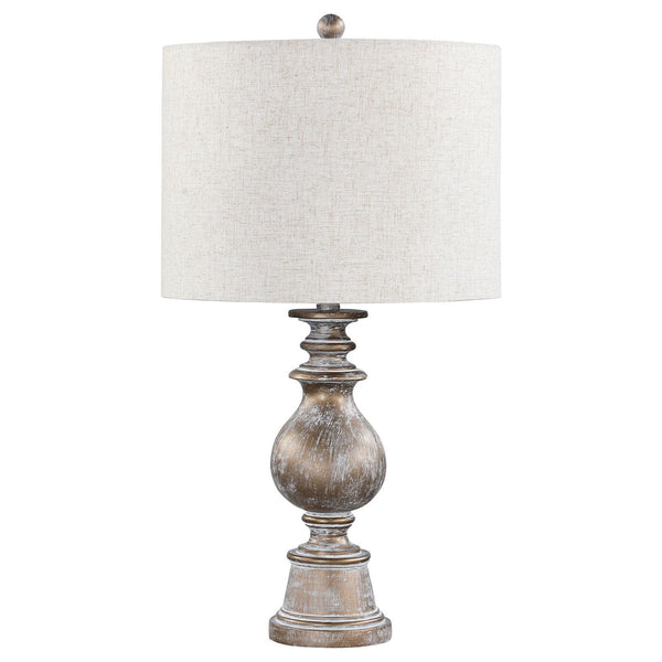  Coaster Furniture Brie 920169 28-inch Drum Shade Urn Table Lamp - Antique Gold IMAGE 1