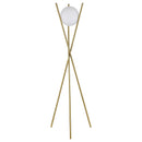  Coaster Furniture Yamileth 920218 65-inch Spherical Bulb Metal Tripod Floor Lamp - Gold IMAGE 1