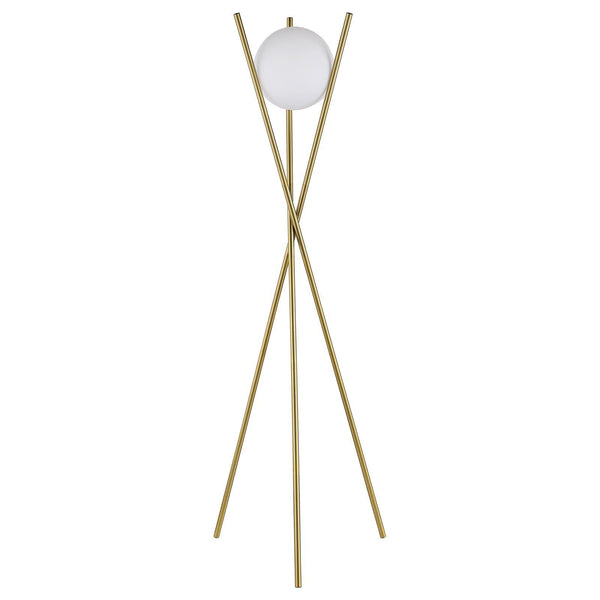  Coaster Furniture Yamileth 920218 65-inch Spherical Bulb Metal Tripod Floor Lamp - Gold IMAGE 1
