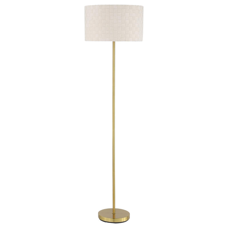 Coaster Furniture Ramiro 920303 66-inch Drum Shade Metal Floor Lamp - Gold IMAGE 1