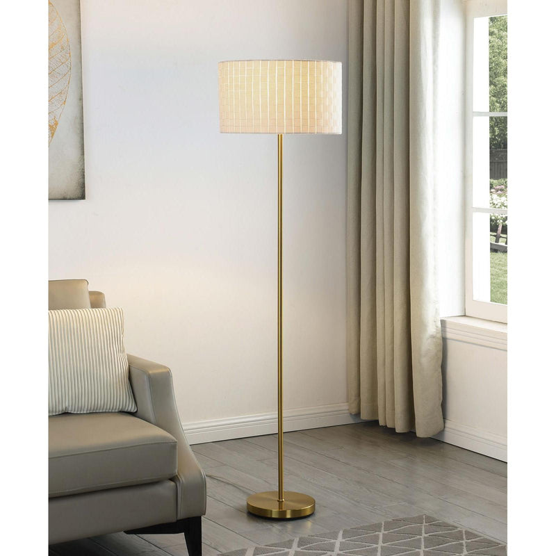  Coaster Furniture Ramiro 920303 66-inch Drum Shade Metal Floor Lamp - Gold IMAGE 2