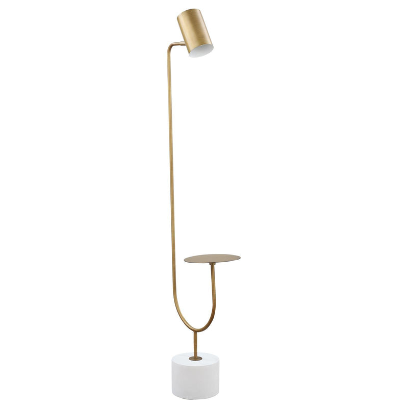  Coaster Furniture Jodie 923309 55-inch Adjustable Floor Lamp Side Table - Antique Brass IMAGE 1