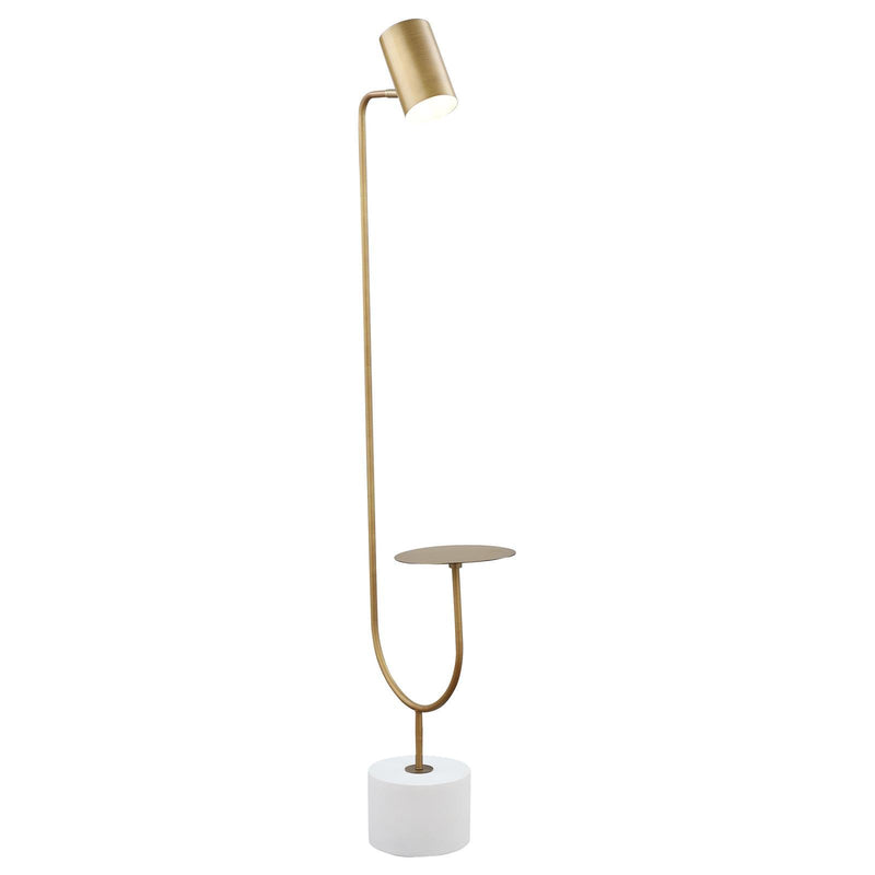  Coaster Furniture Jodie 923309 55-inch Adjustable Floor Lamp Side Table - Antique Brass IMAGE 4