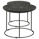  Coaster Furniture Loannis 935842 2-piece Round Mango Wood Nesting Table - Matte Black IMAGE 5