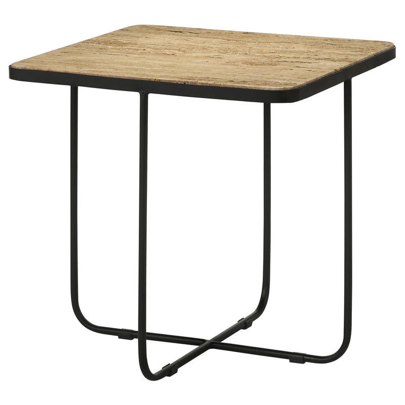  Coaster Furniture Elyna 935855 Square Stone Top Accent Side Table - Beige IMAGE 2