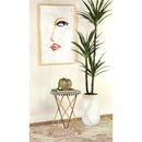  Coaster Furniture Xenia 935878 Round Bone Inlay Accent Side Table - White and Gold IMAGE 2