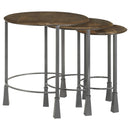  Coaster Furniture Deja 935971 3-piece Round Nesting Table Set - Natural and Gunmetal IMAGE 5