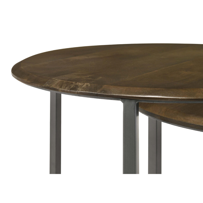  Coaster Furniture Deja 935971 3-piece Round Nesting Table Set - Natural and Gunmetal IMAGE 8
