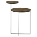  Coaster Furniture Yael 935980 Round Mango Wood Accent Side Table - Natural and Gunmetal IMAGE 3
