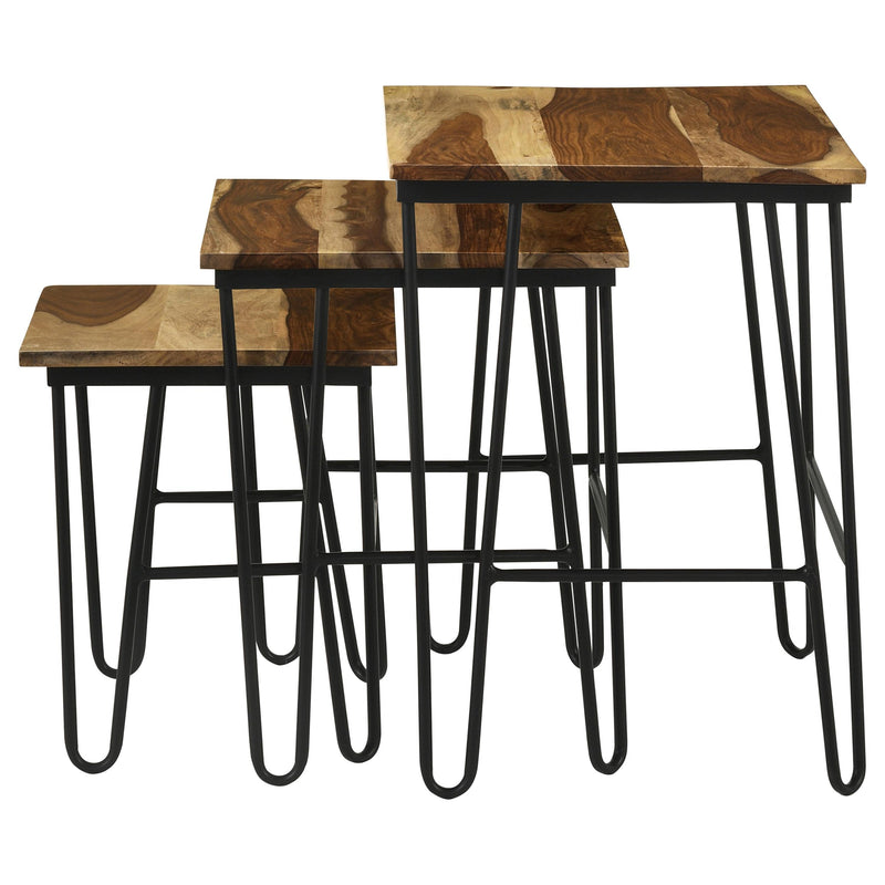  Coaster Furniture Nayeli 935981 3-piece Solid Sheesham Wood Nesting Tables - Natural IMAGE 5