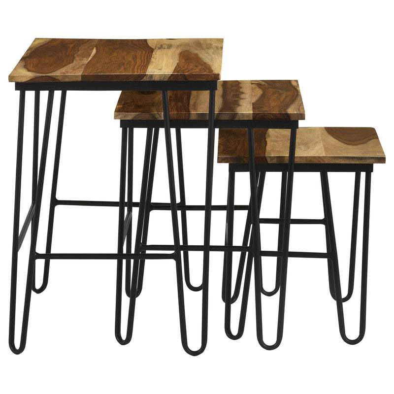  Coaster Furniture Nayeli 935981 3-piece Solid Sheesham Wood Nesting Tables - Natural IMAGE 7