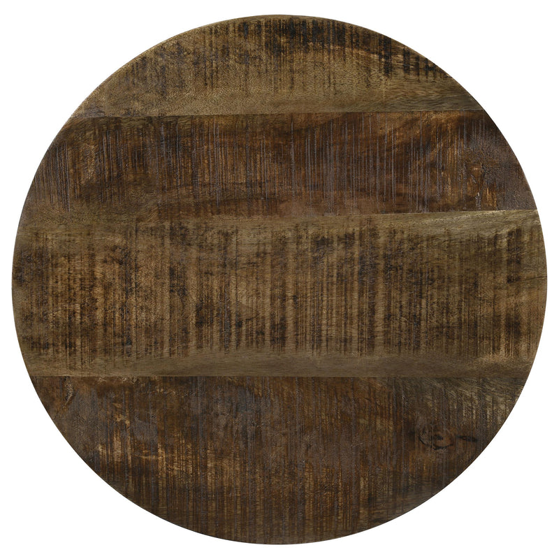  Coaster Furniture Aurora 935990 Round Drum Base Accent Side Table - Natural and Black IMAGE 4