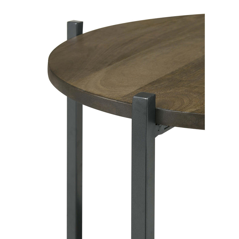  Coaster Furniture Axel 935993 Round Accent Table with Open Shelf - Natural and Gunmetal IMAGE 5