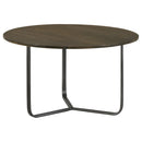  Coaster Furniture Yaritza 935995 Round Mango Wood Coffee Table - Natural and Gunmetal IMAGE 1
