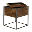  Coaster Furniture Ondrej 936007 Square Accent Side Table Removable Tray - Dark Brown IMAGE 1