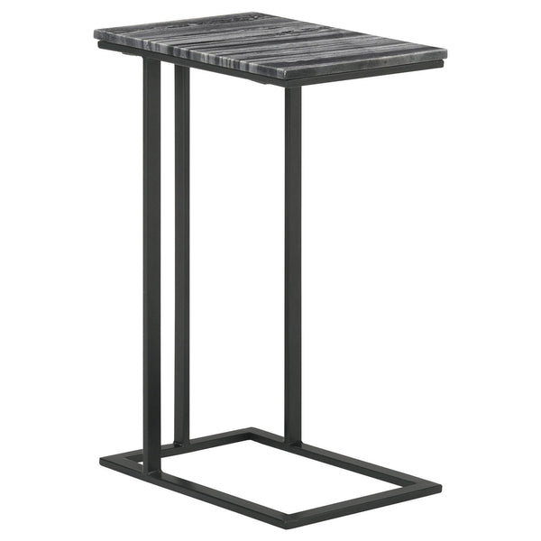  Coaster Furniture Vicente 936034 Marble Top C-Shaped Sofa Side Table - Grey IMAGE 1