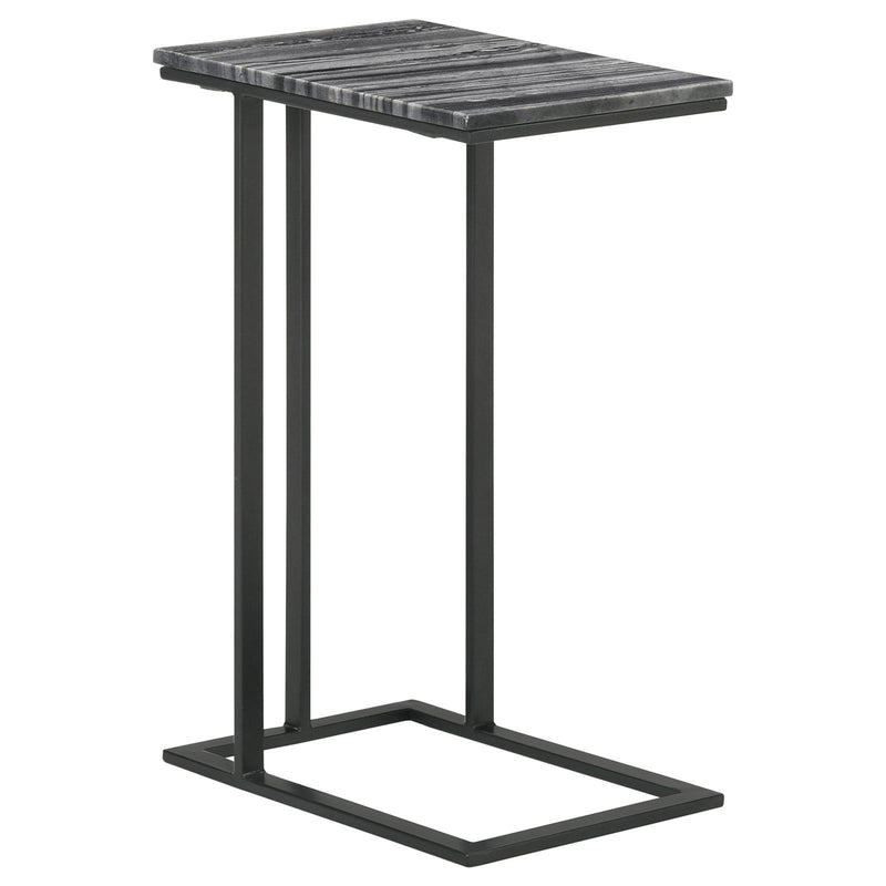  Coaster Furniture Vicente 936034 Marble Top C-Shaped Sofa Side Table - Grey IMAGE 1