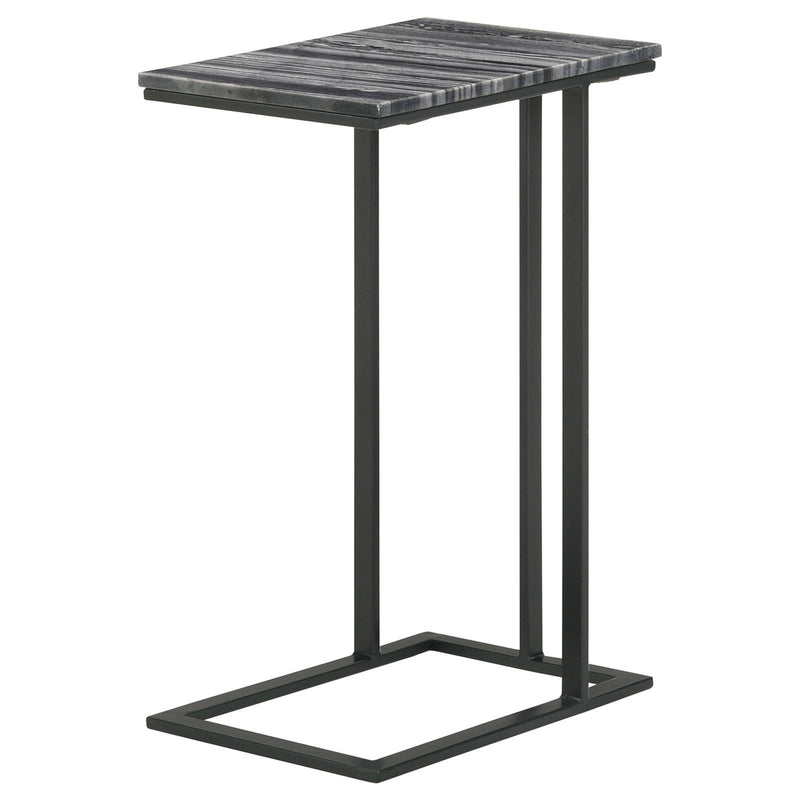  Coaster Furniture Vicente 936034 Marble Top C-Shaped Sofa Side Table - Grey IMAGE 5